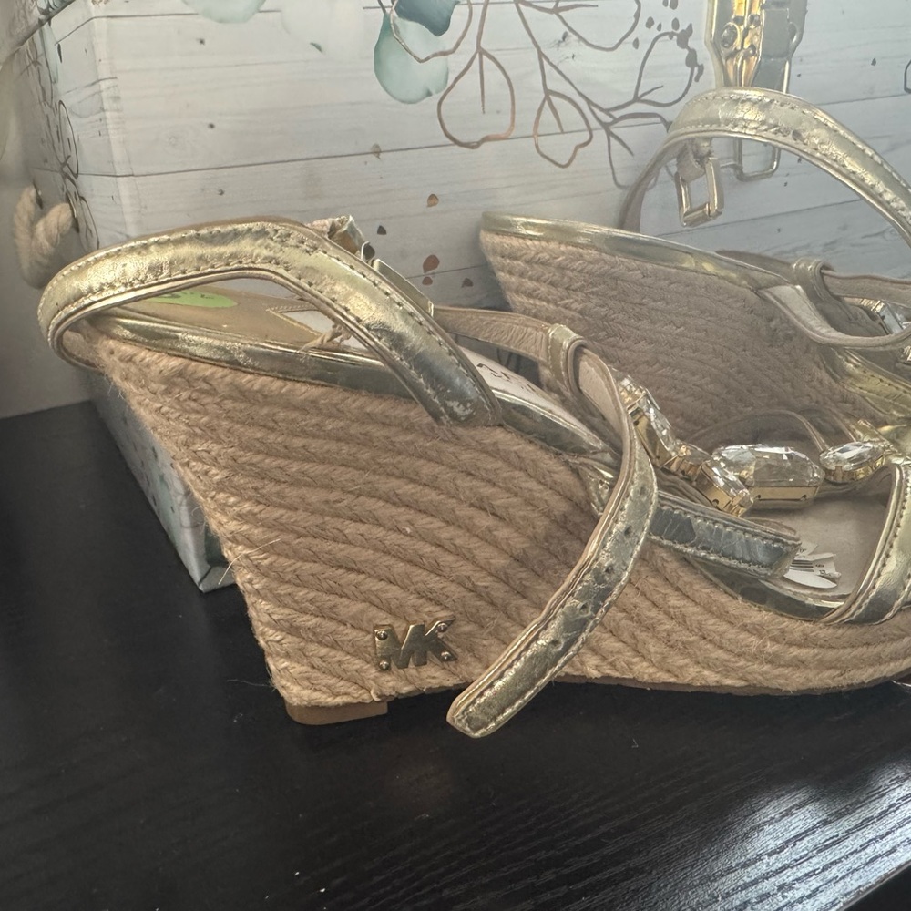 Michael Kors Shimmering Gold Crystal Sandals - Picture 2 of 3